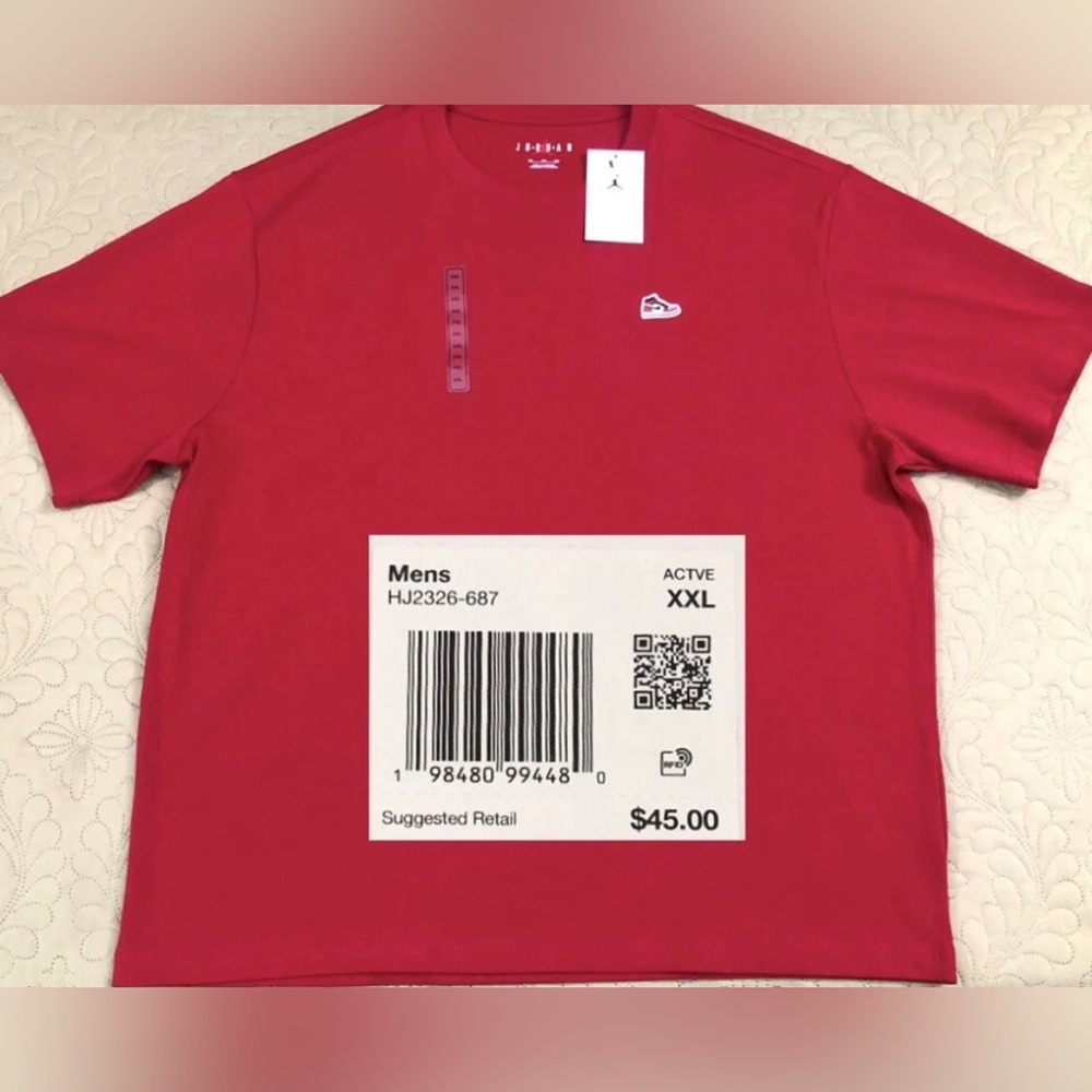 NEW..MEN XXL JORDAN BRAND SNEAKER PATCH TEE (RED)